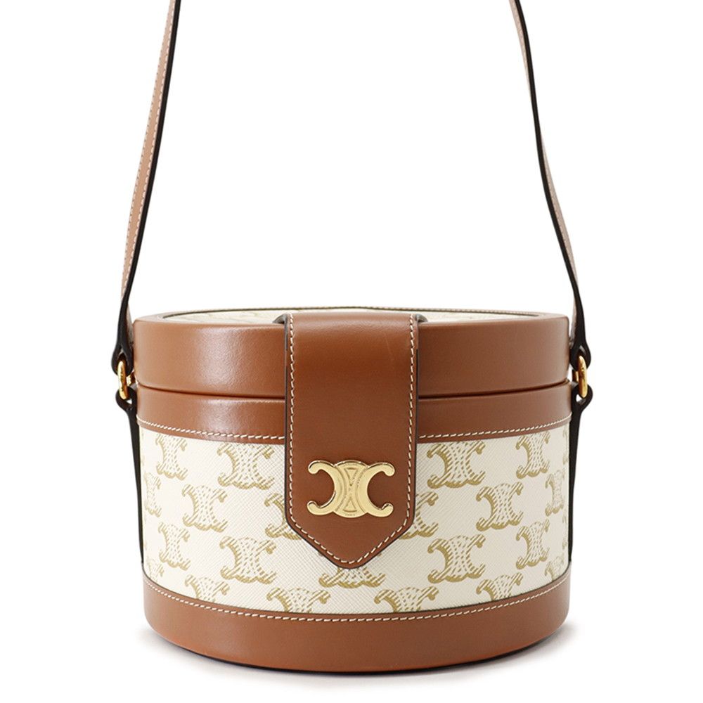 Celine Shoulder Bag Triomphe Tambour Medium Leather