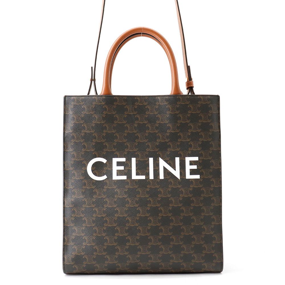 Celine Handbag Triomphe Small Vertical Cabas Leather 2-Way