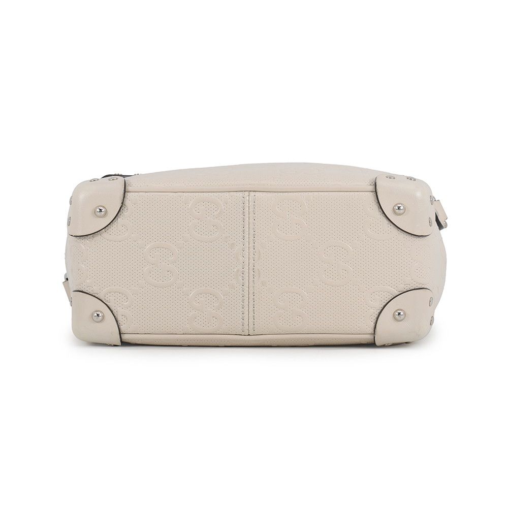 Gucci Shoulder Bag GG Embossed Leather White — view 3
