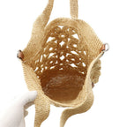 Loewe Handbag Clochette Flower Motif Raffia 2-Way — view 6