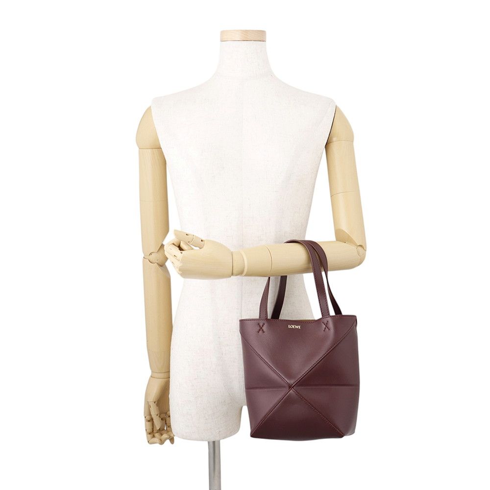 Loewe Tote Bag Puzzle Fold Mini Shiny Calfskin 2-Way — view 4