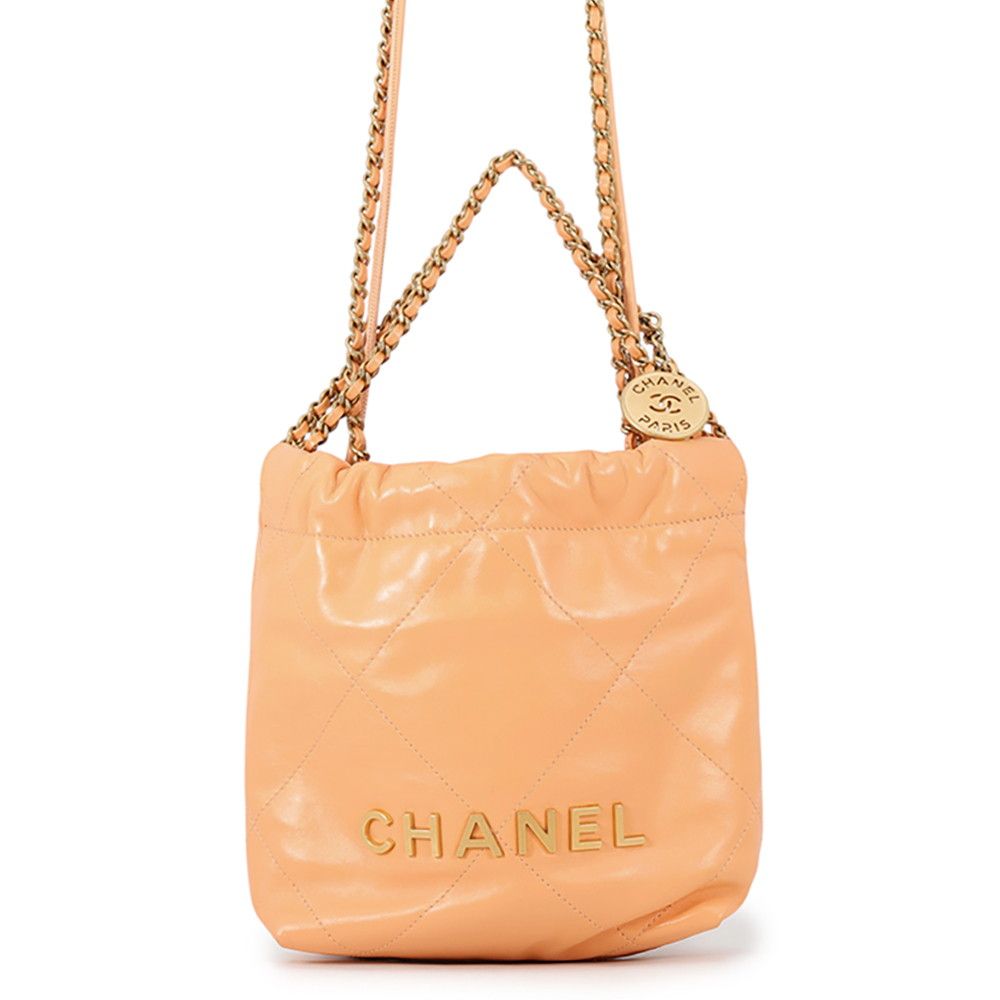 Chanel Handbag Chanel 22 Mini CC Logo Shiny Calfskin 2-Way