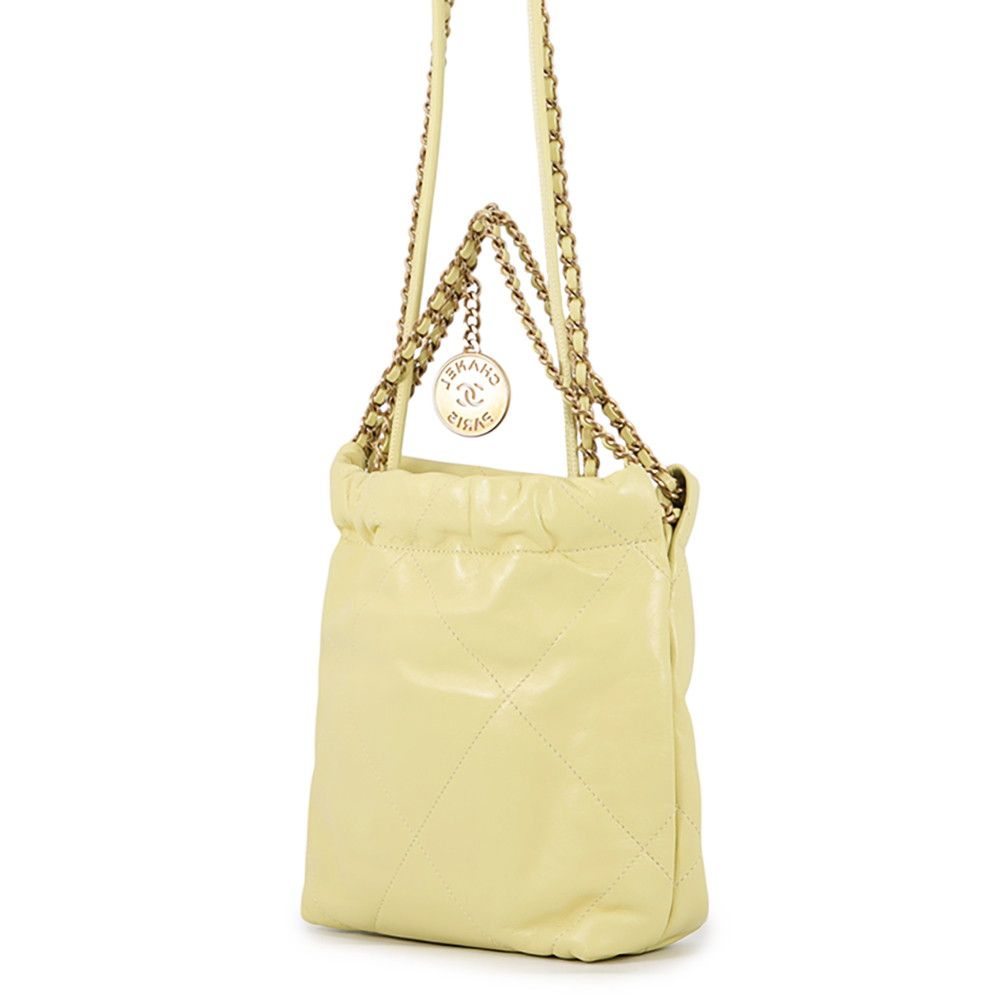 Chanel 22 Mini CC Logo Shiny Calfskin 2-Way Shoulder Bag — view 2