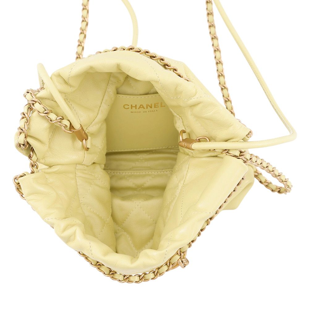 Chanel 22 Mini CC Logo Shiny Calfskin 2-Way Shoulder Bag — view 6