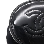 Chanel Chain Shoulder Bag Quilted CC Logo Vanity Patent Black — view 7