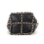 Chanel Chain Shoulder Bag CC Logo Lambskin Black — view 3