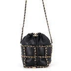 Chanel Chain Shoulder Bag CC Logo Lambskin Black
