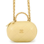 Chanel Chain Shoulder Bag Quilted CC Logo Vanity Leather
