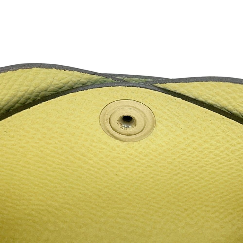Hermes Coin Purse Calvi Duo Verso Vert Vertigo Jaune Milton Silver Epsom — view 6