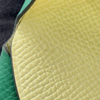 Hermes Coin Purse Calvi Duo Verso Vert Vertigo Jaune Milton Silver Epsom — view 7