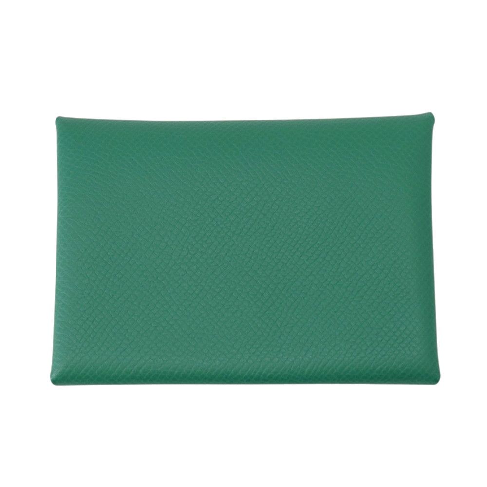 Hermes Coin Purse Calvi Duo Verso Vert Vertigo Jaune Milton Silver Epsom — view 3