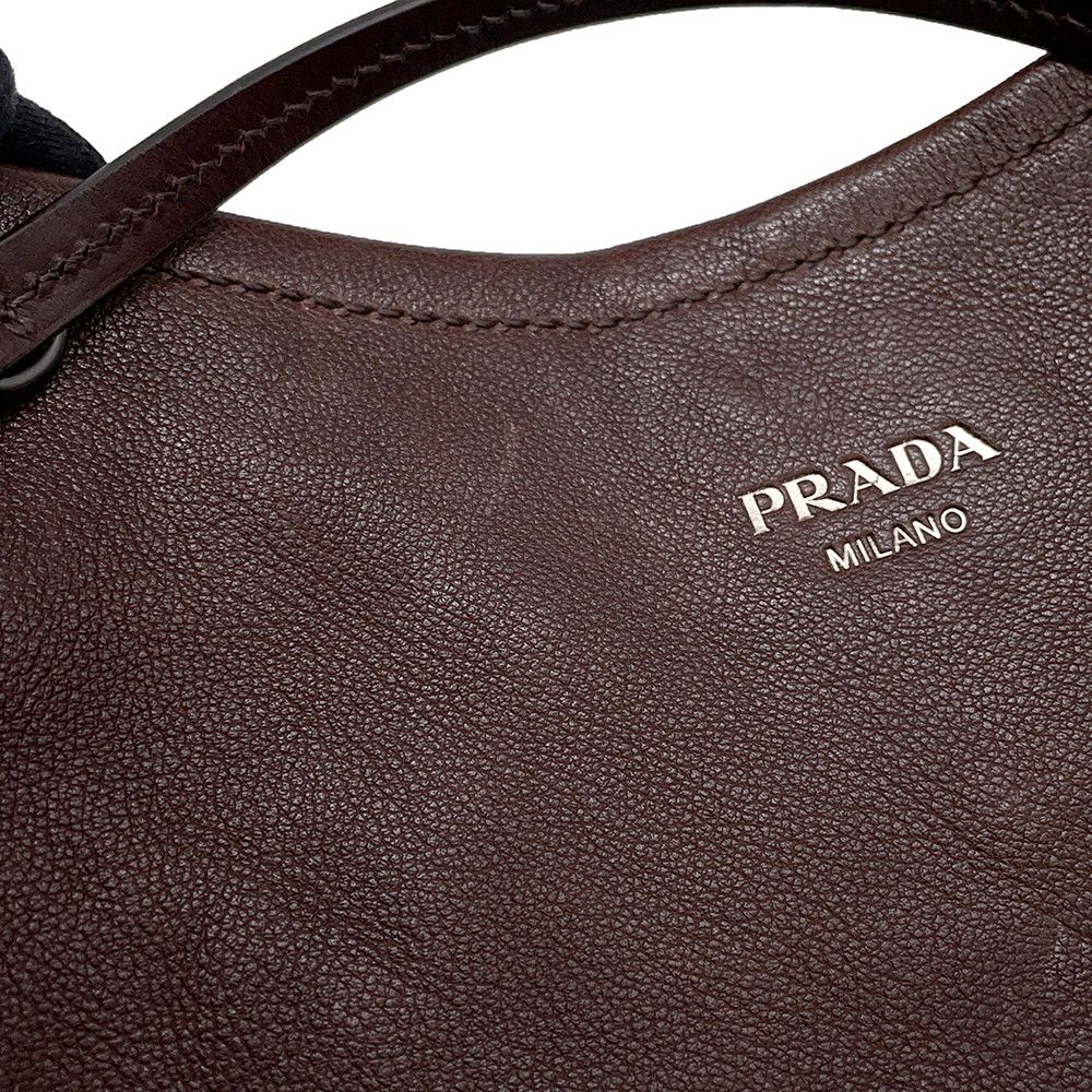 Prada Shoulder Bag Root Large Leather Logo 2-Way — view 7