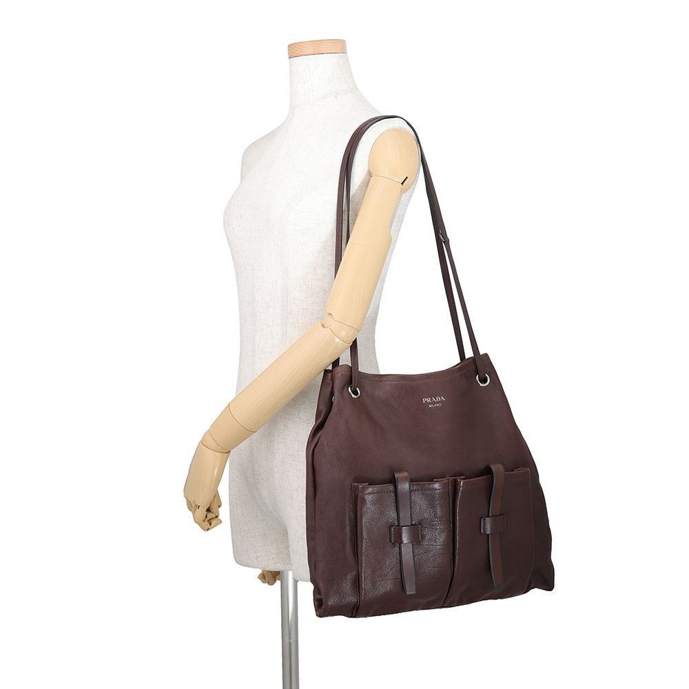 Prada Shoulder Bag Root Large Leather Logo 2-Way — view 4