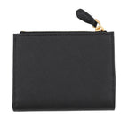 Prada Bifold Wallet Triangle Logo Compact Lip Print Leather Black — view 3