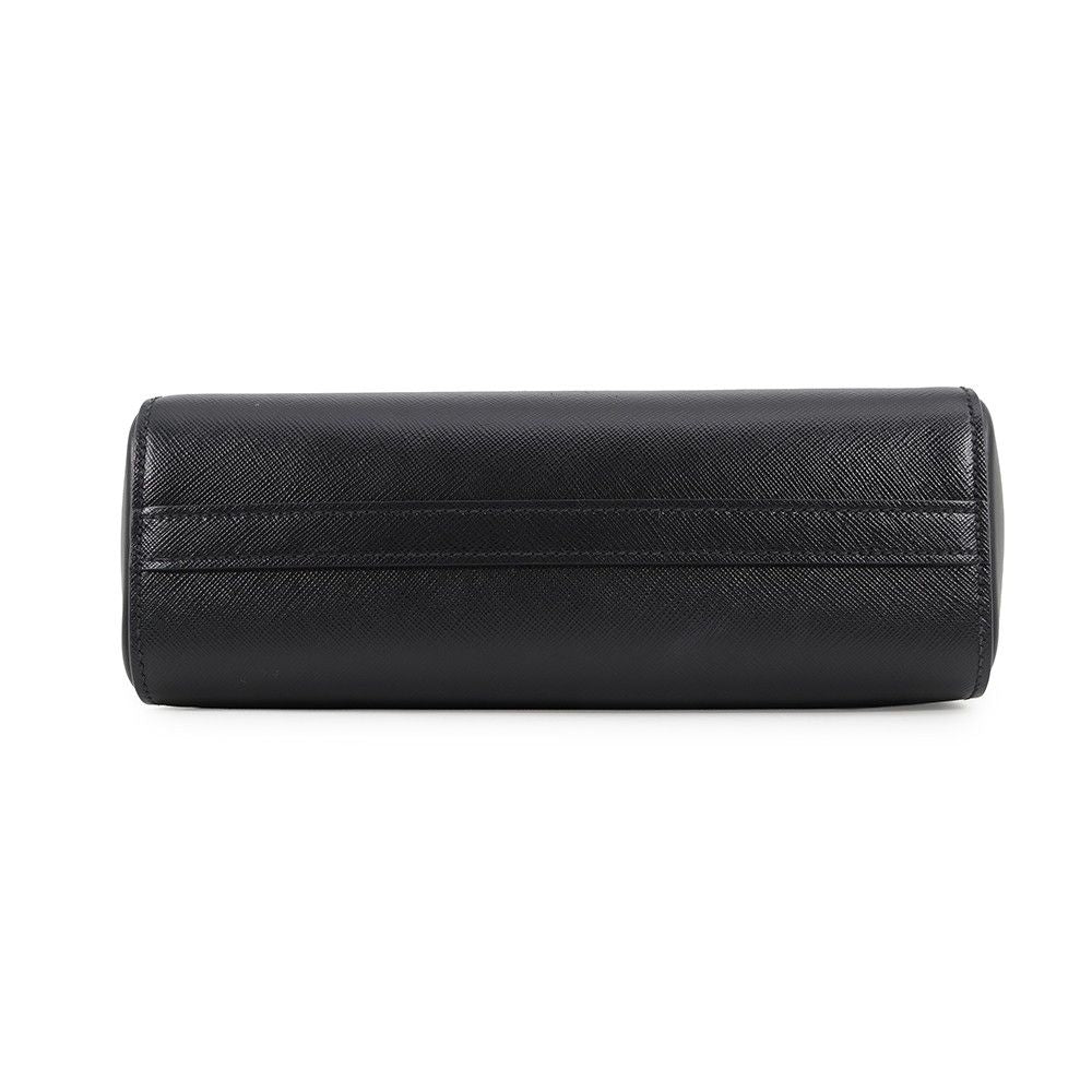 Prada Handbag Triangle Logo Leather 2-Way Shoulder Black — view 3