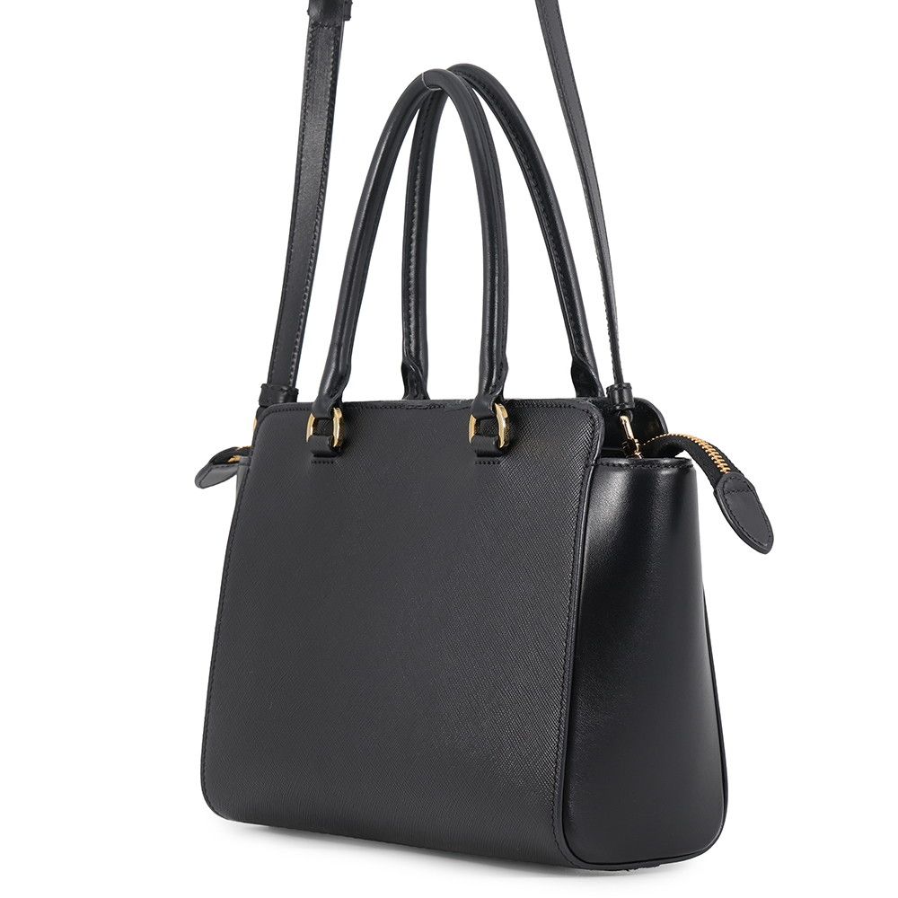 Prada Handbag Triangle Logo Leather 2-Way Shoulder Black — view 2