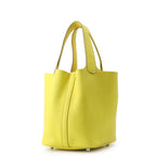 Hermes Handbag Picotin Lock PM Lime Silver Taurillon Clemence Tote — view 2