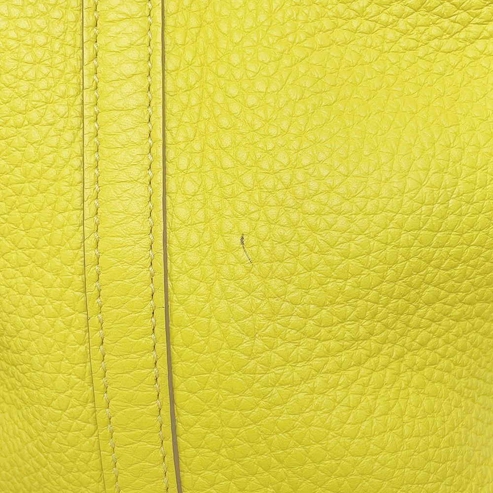 Hermes Handbag Picotin Lock PM Lime Silver Taurillon Clemence Tote — view 8
