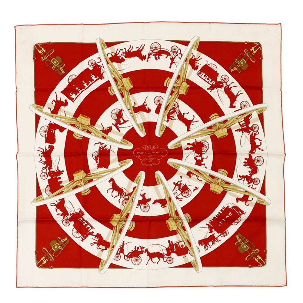 Hermes LS Scarf Carre 70 Paris on Wheels Bandana Aris Qui Roule Bamdan