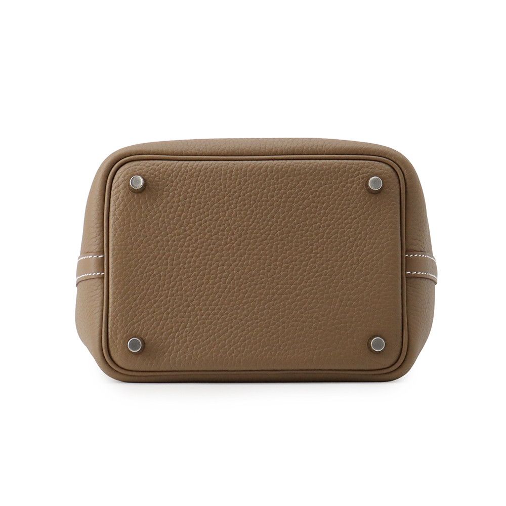 Hermes Handbag Picotin Lock PM Etoupe Silver Taurillon Clemence Tote — view 3