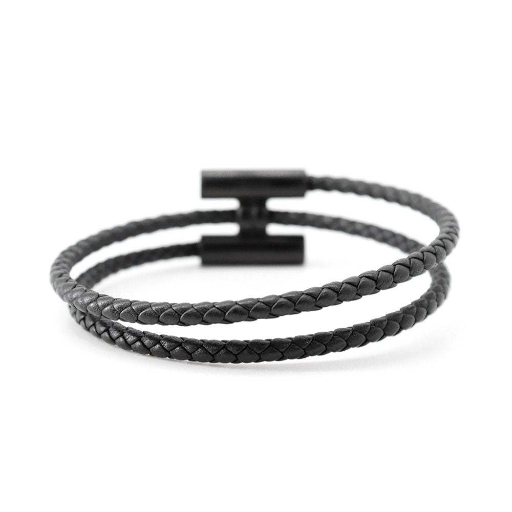 Hermes Bracelet Tournis Tresse Black Swift — view 3