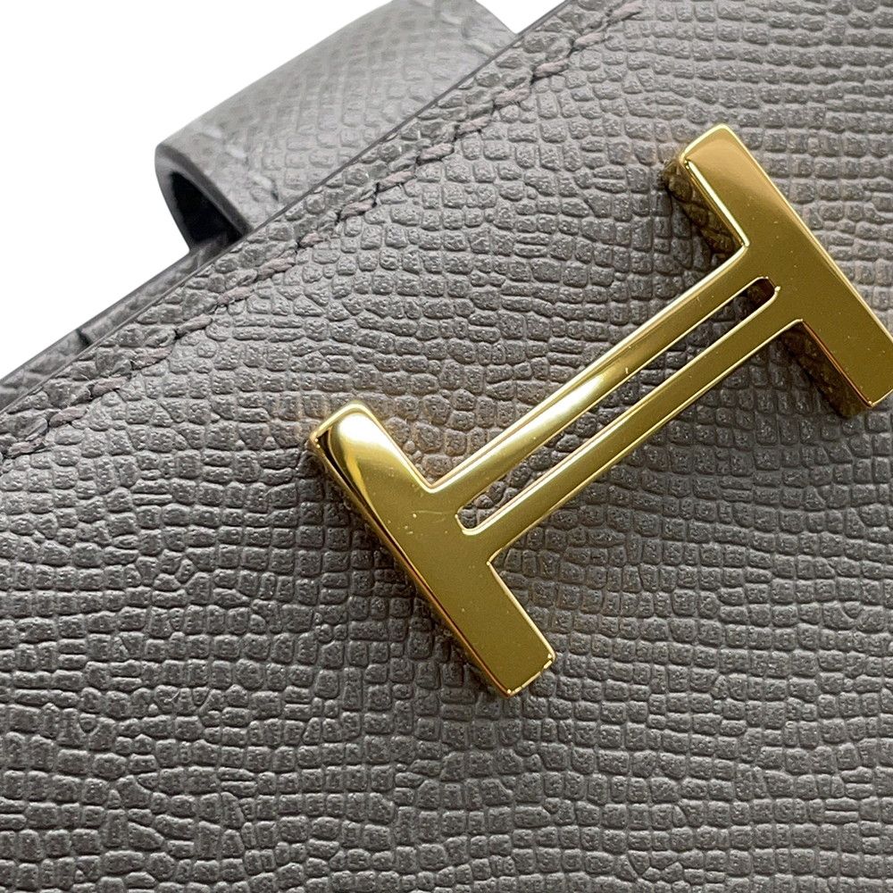 Hermes Bifold Wallet Bearn Compact Gris Meyer Gold Veau Madame — view 7