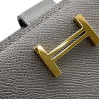 Hermes Bifold Wallet Bearn Compact Gris Meyer Gold Veau Madame — view 7