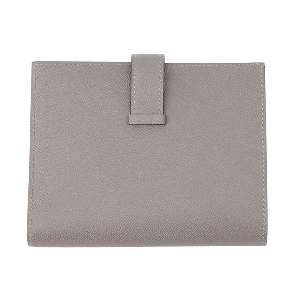 Hermes Bifold Wallet Bearn Compact Gris Meyer Gold Veau Madame — view 3