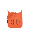Hermes Shoulder Bag Evelyne TPM 1 Orange Silver Taurillon Clemence