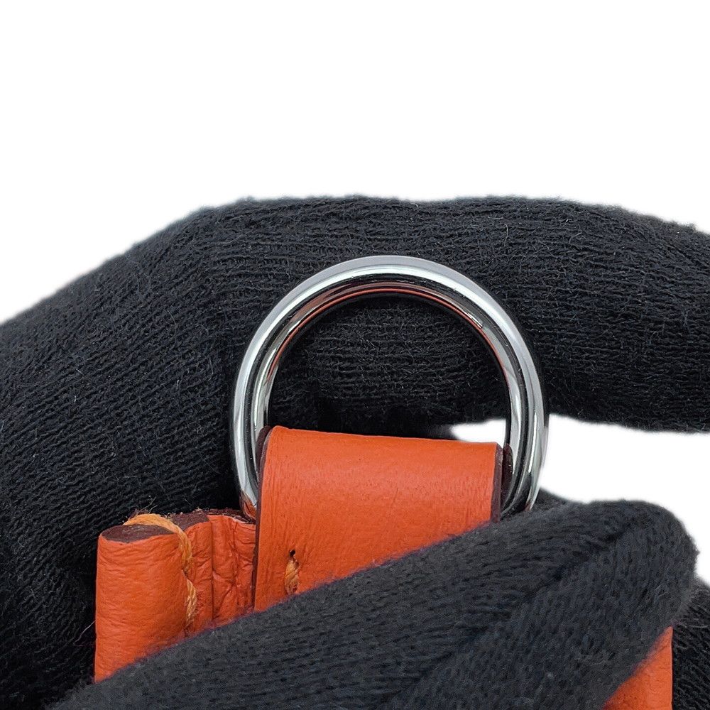 Hermes Shoulder Bag Evelyne TPM 1 Orange Silver Taurillon Clemence — view 6