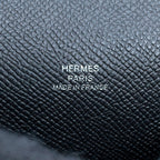Hermes Wallet on Chain Nappe-to-Go Black Silver Lacquer Epsom Shoulder Bag — view 5