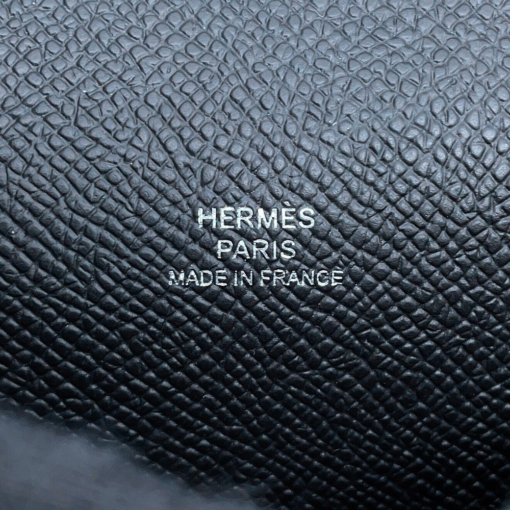 Hermes Wallet on Chain Nappe-to-Go Black Silver Lacquer Epsom Shoulder Bag — view 5