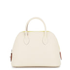 Hermes Bolide 1923 25 Nata Jaune Citron Terre Batieux Silver Epsom 2-Way Handbag