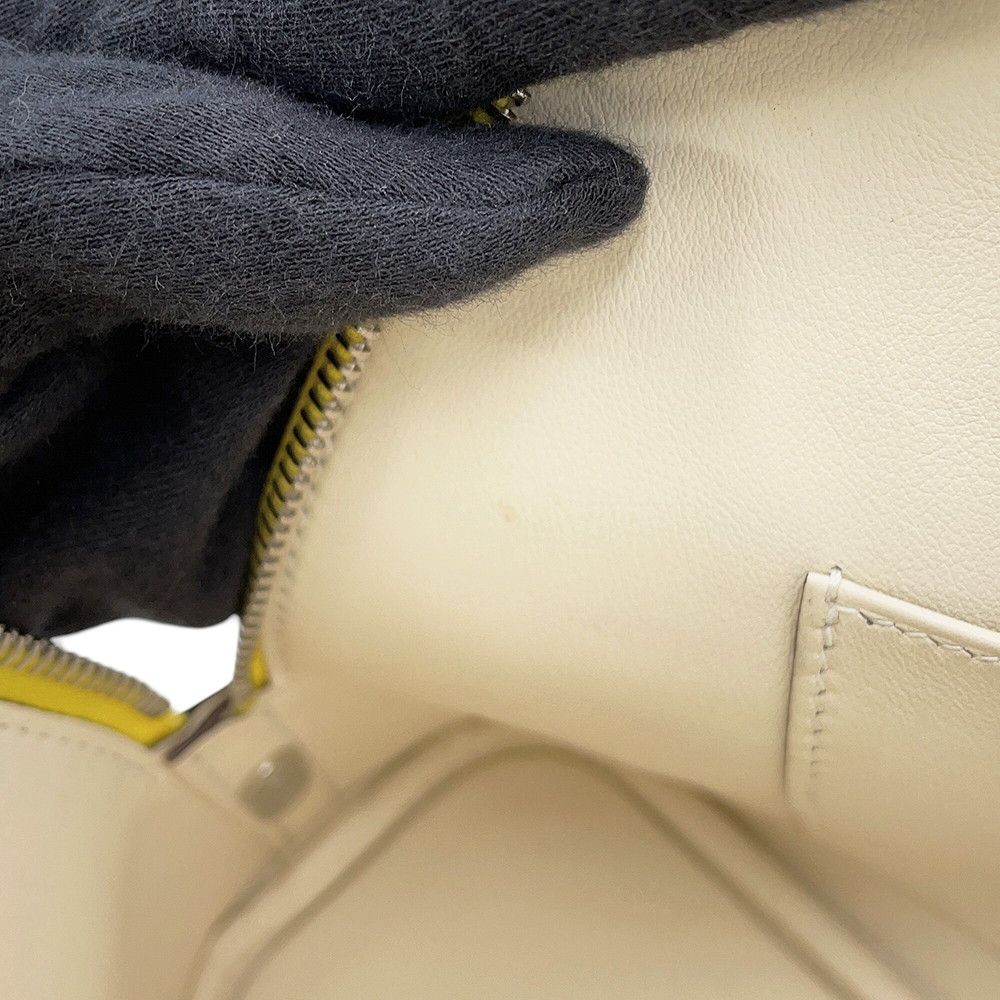 Hermes Bolide 1923 25 Nata Jaune Citron Terre Batieux Silver Epsom 2-Way Handbag — view 7
