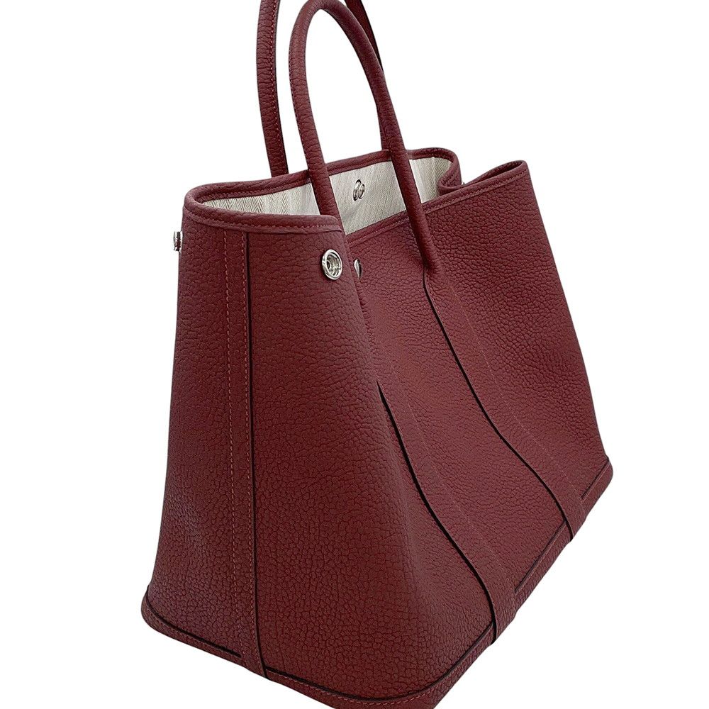 Hermes Tote Bag Garden Party PM Rouge Ash Silver Negonda — view 8