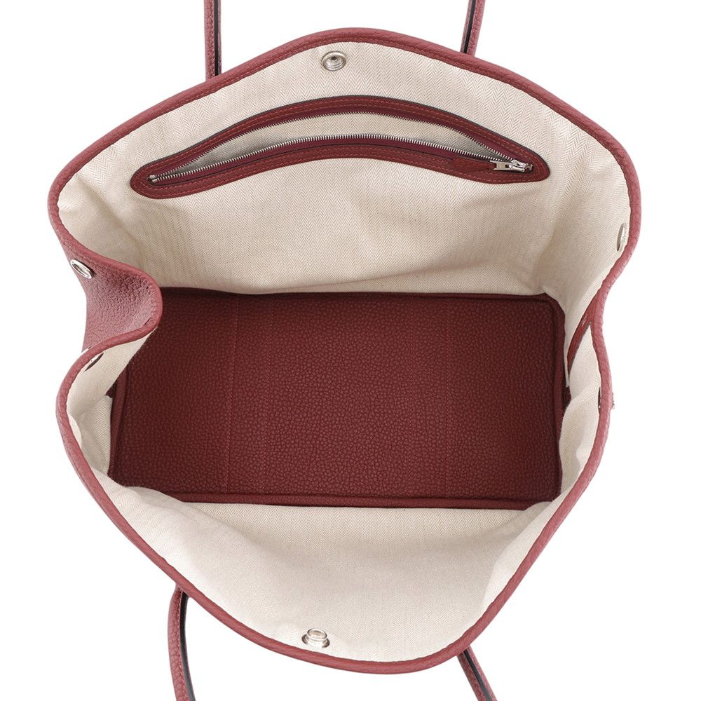 Hermes Tote Bag Garden Party PM Rouge Ash Silver Negonda — view 5