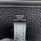 Hermes Shoulder Bag Evelyne TPM 1 Amazone Black Silver Taurillon Clemence — view 7