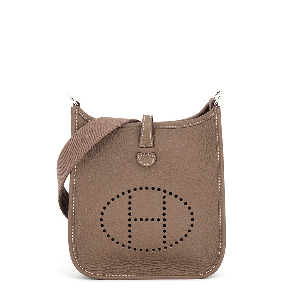 Hermes Shoulder Bag Evelyne TPM 1 Amazone Etoupe Silver Taurillon Clemence