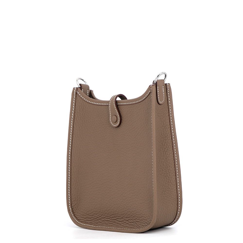 Hermes Shoulder Bag Evelyne TPM 1 Amazone Etoupe Silver Taurillon Clemence — view 2