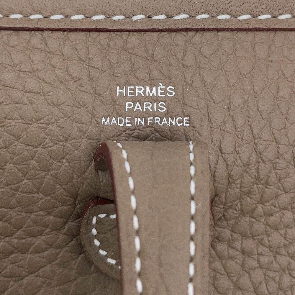 Hermes Shoulder Bag Evelyne TPM 1 Amazone Etoupe Silver Taurillon Clemence — view 5