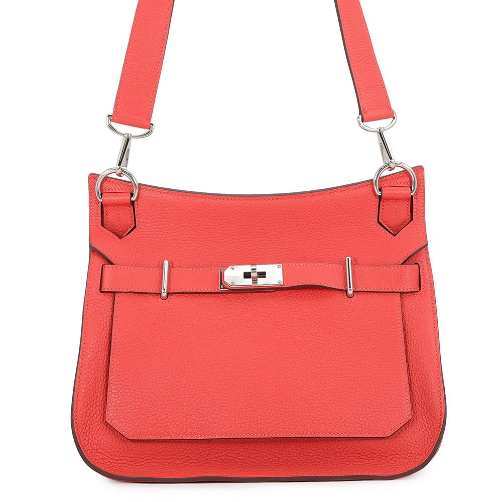Hermes Jypsiere 31 Rouge Pivoine Silver Taurillon Clemence Crossbody