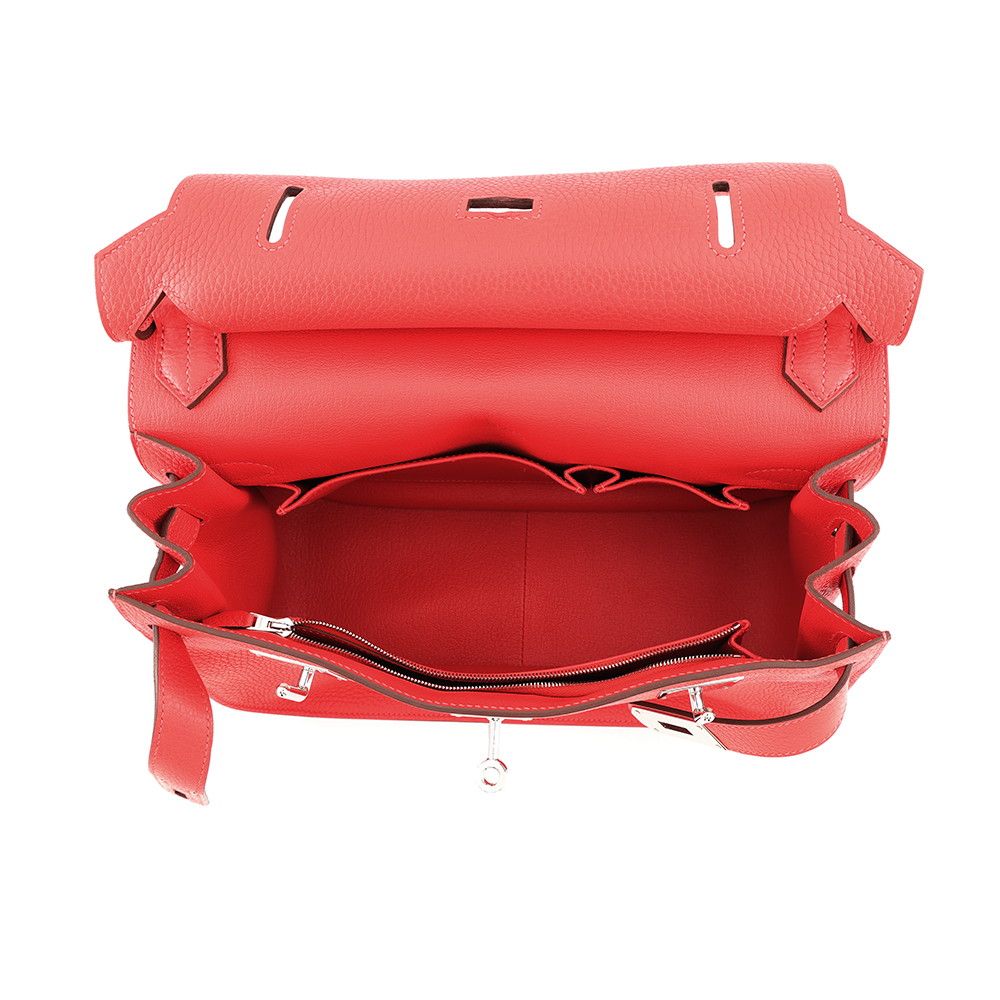 Hermes Jypsiere 31 Rouge Pivoine Silver Taurillon Clemence Crossbody — view 5