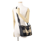Loewe Handbag Hammock Compact Leather Raffia 2-Way Shoulder Black — view 5