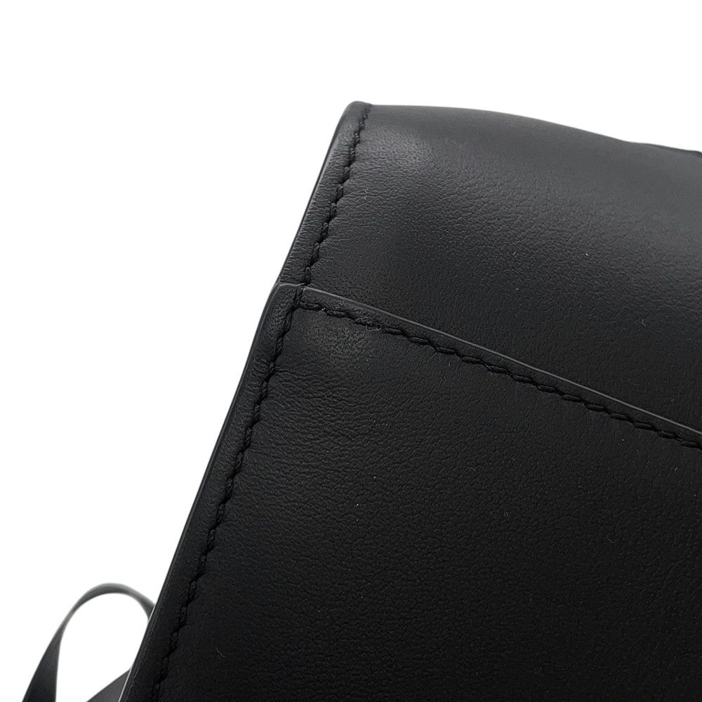 Loewe Handbag Hammock Compact Leather Raffia 2-Way Shoulder Black — view 8