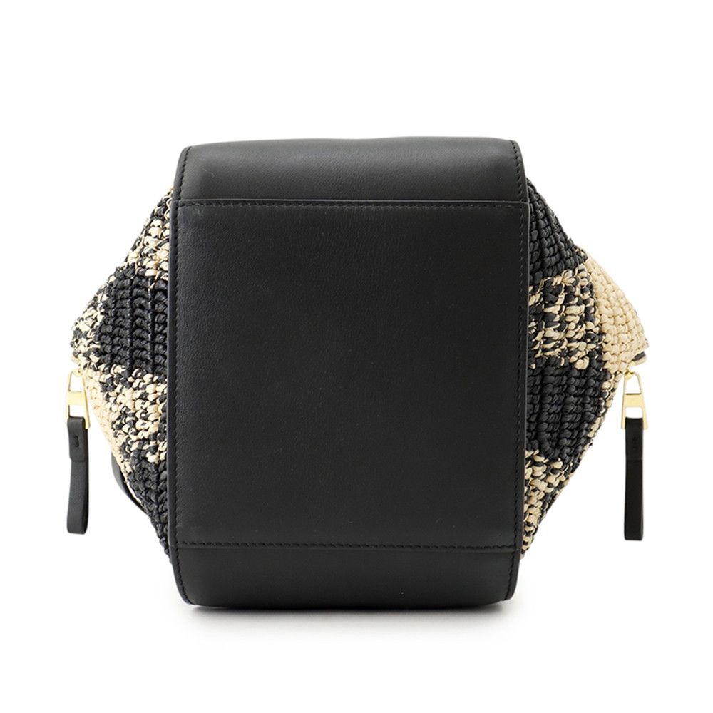Loewe Handbag Hammock Compact Leather Raffia 2-Way Shoulder Black — view 3