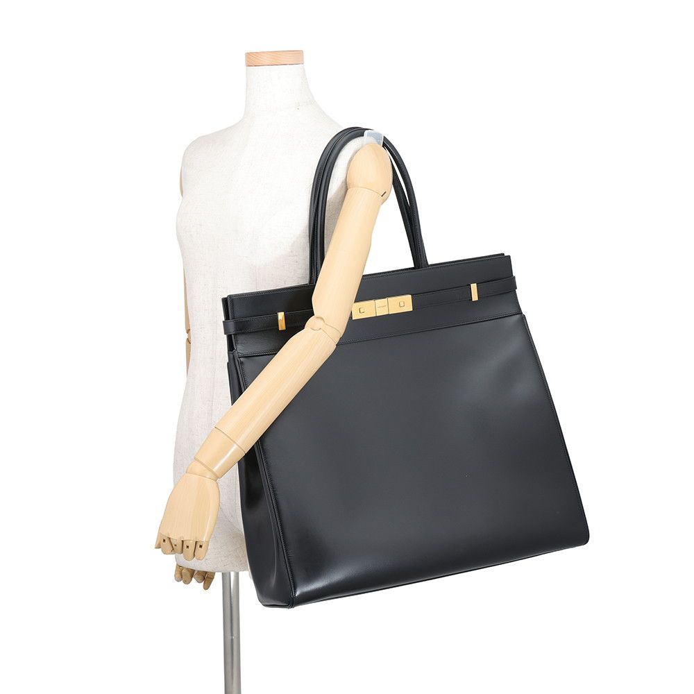 Saint Laurent Paris Tote Bag Manhattan S Leather Black — view 4