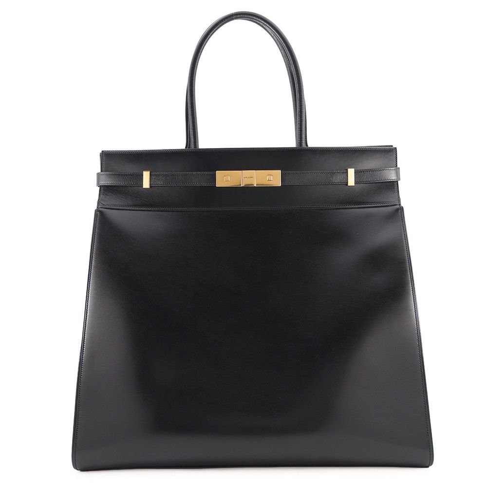 Saint Laurent Paris Tote Bag Manhattan S Leather Black