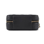 Chanel Chain Vanity Bag Mini Quilted CC Logo Caviar Leather Bag Black — view 3