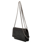 Chanel CC Wallet Black Caviar Leather on Chain — view 2