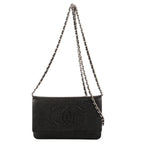 Chanel CC Wallet Black Caviar Leather on Chain
